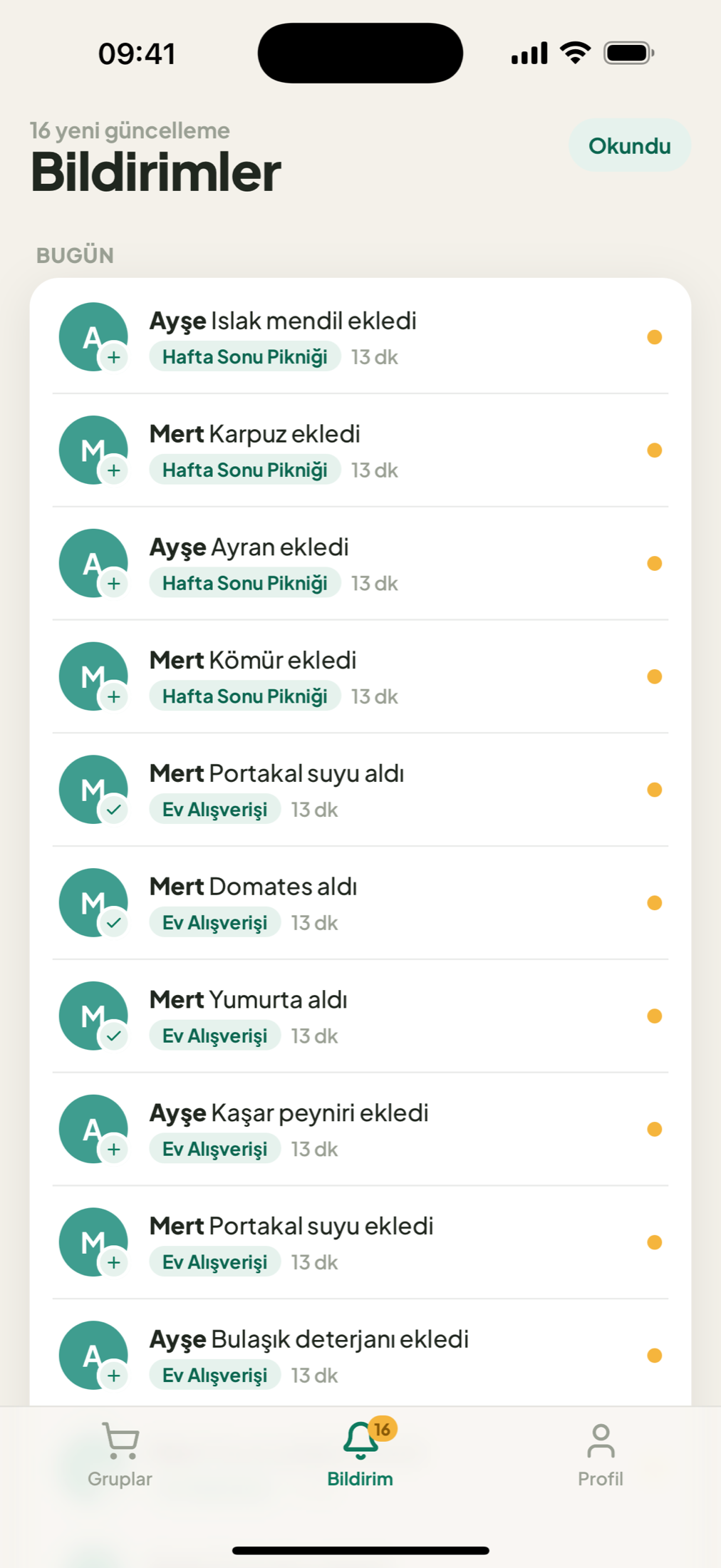 Bildirim akışı
